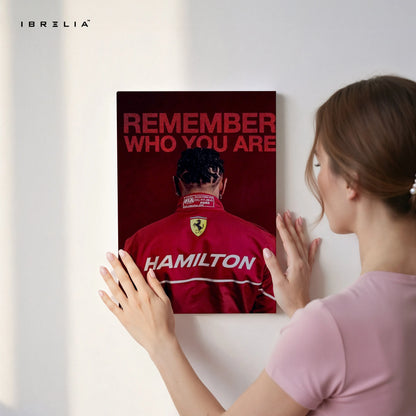Hamilton Ferrari Legacy Wall Art – Formula 1 Motivation Canvas Frame | Racing Quote Poster Pakistan | IBRELIA™ IBRELIA