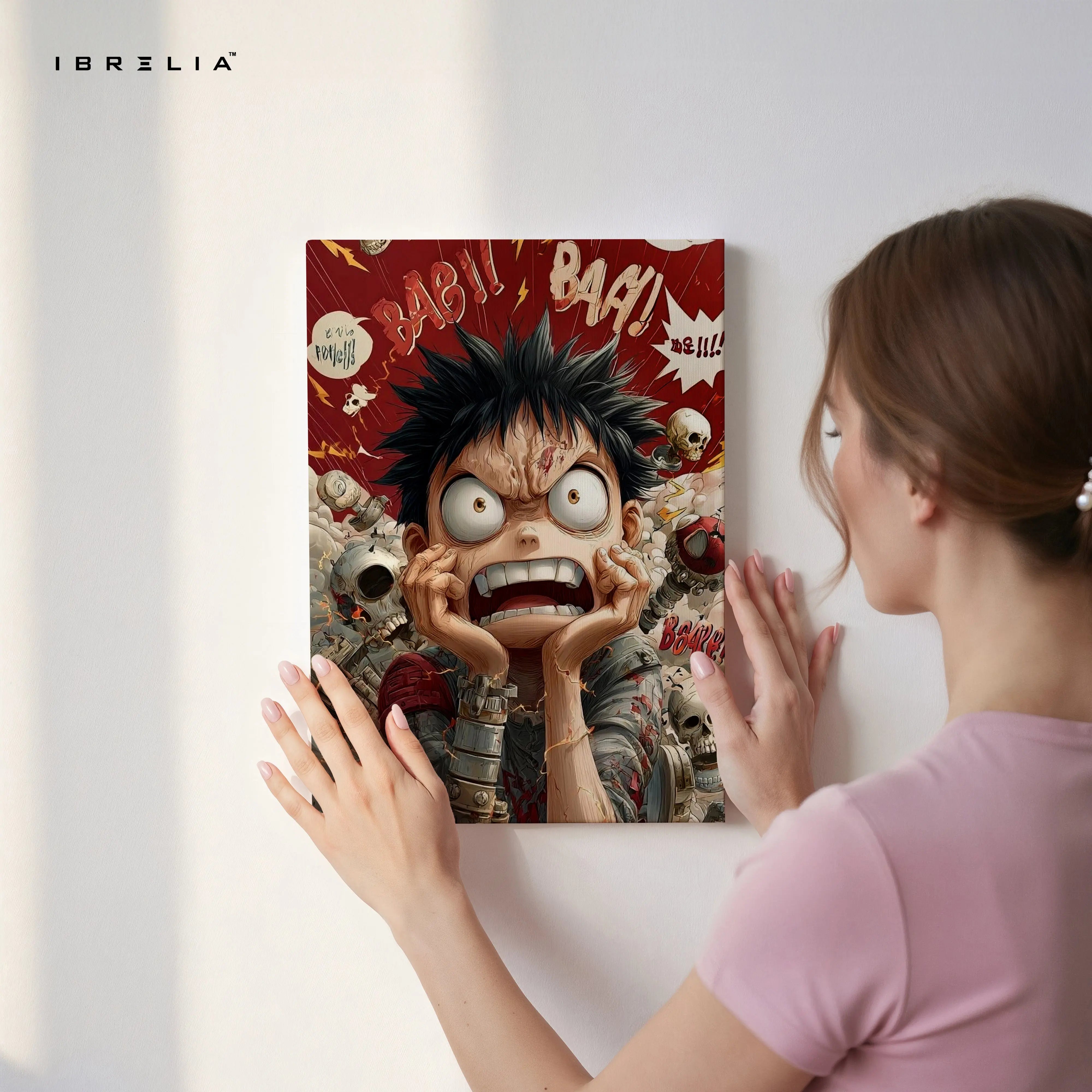 Crazy Anime Expression Wall Art – Comic Style Chaos Canvas Frame | Bold Cartoon Character Poster Pakistan | IBRELIA™ IBRELIA