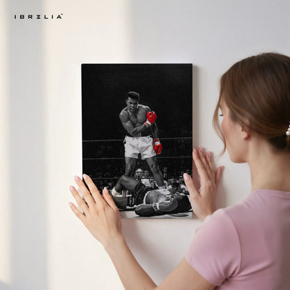 Muhammad Ali Knockout Legacy Wall Art – Iconic Boxing Canvas Frame Pakistan | Vintage Champion Poster | IBRELIA™ IBRELIA