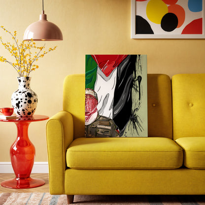 Palestine Resistance Art – Keffiyeh Soldier Graphic | 4K Ultra Wrap Frame Wall Art in Pakistan | IBRELIA™