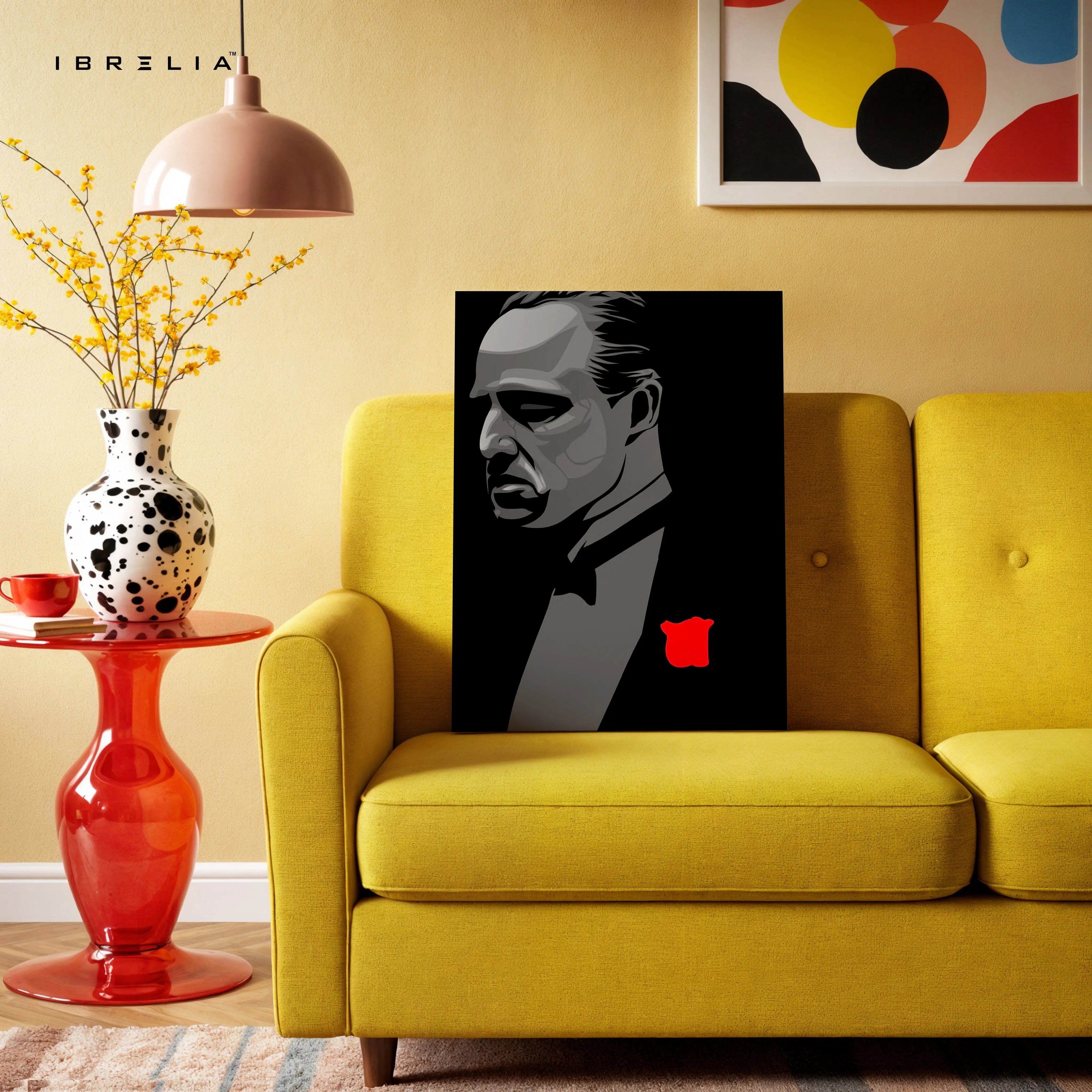 Godfather Minimal Portrait Wall Art – Don Vito Corleone Canvas Frame | Iconic Mafia Poster Pakistan | IBRELIA™ IBRELIA