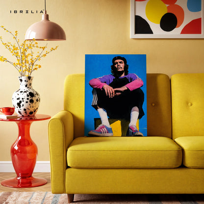 Che Guevara Vintage Portrait Wall Art – Iconic Revolutionary Canvas Frame | Retro Street Style Poster Pakistan | IBRELIA™ IBRELIA