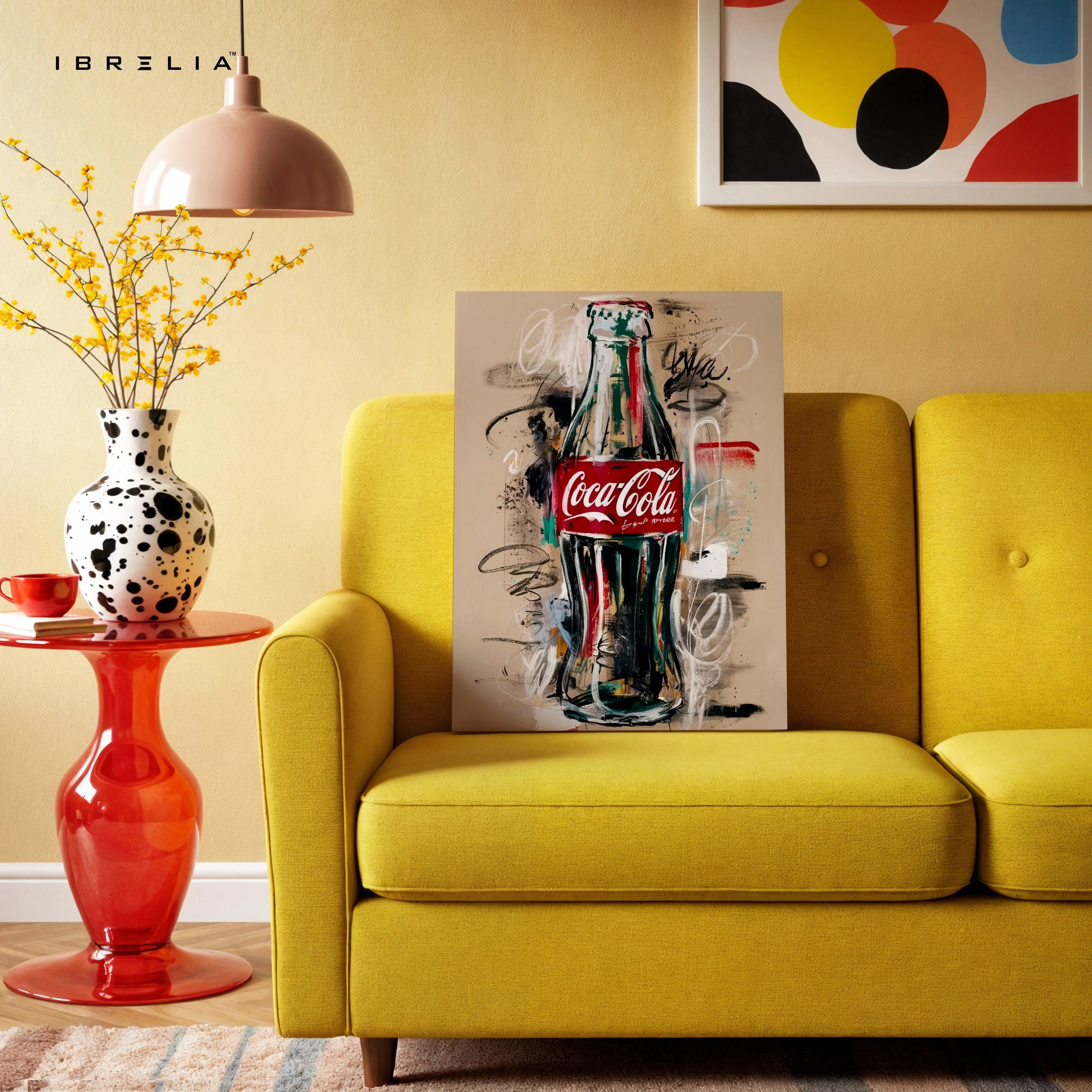 Coca-Cola Artistic Bottle Wall Art – Vintage Pop Art Canvas Frame | Coke Poster Pakistan | IBRELIA™ IBRELIA