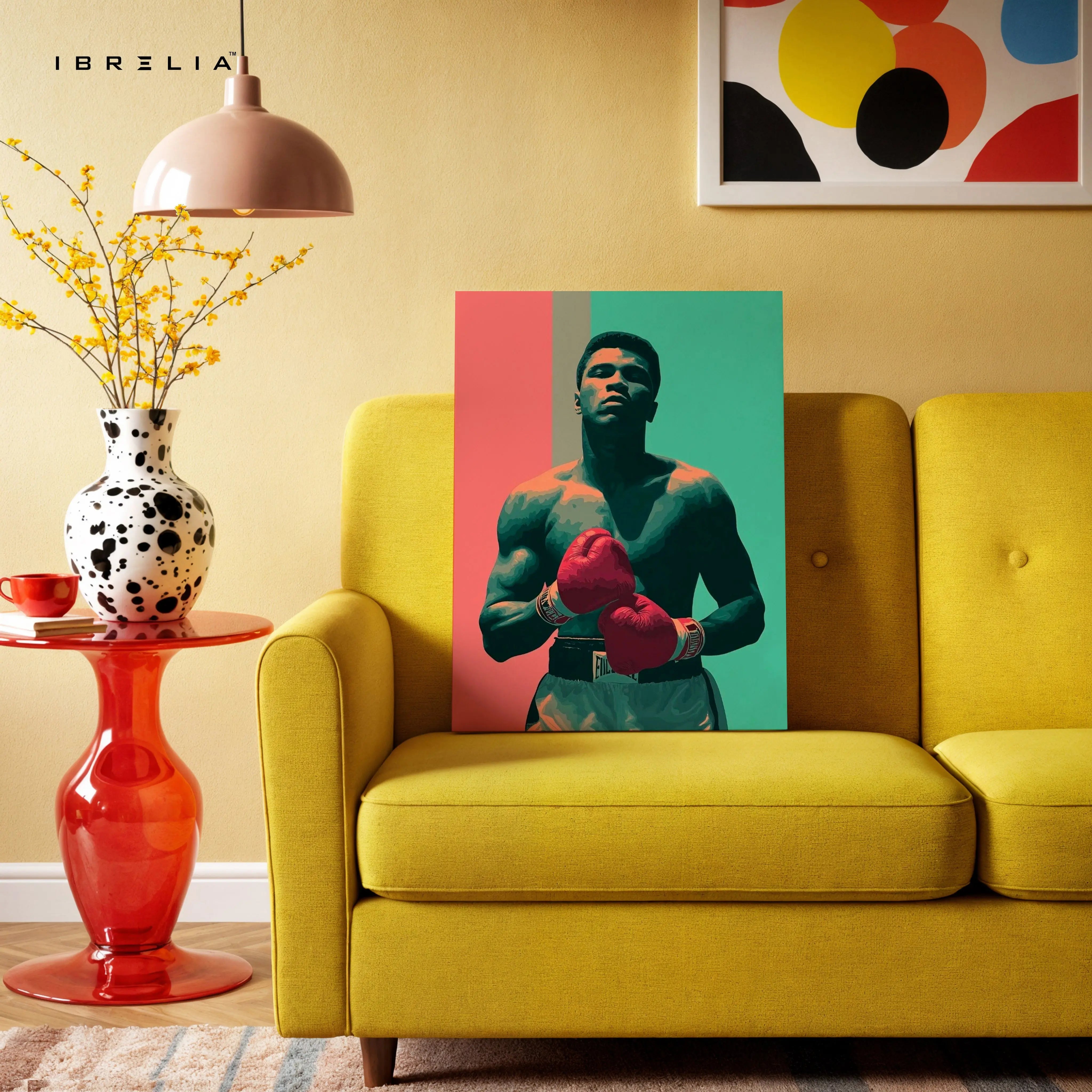 Muhammad Ali Portrait Wall Art – Boxing Legend Canvas Frame | Vintage Fighter Poster Pakistan | IBRELIA™ IBRELIA