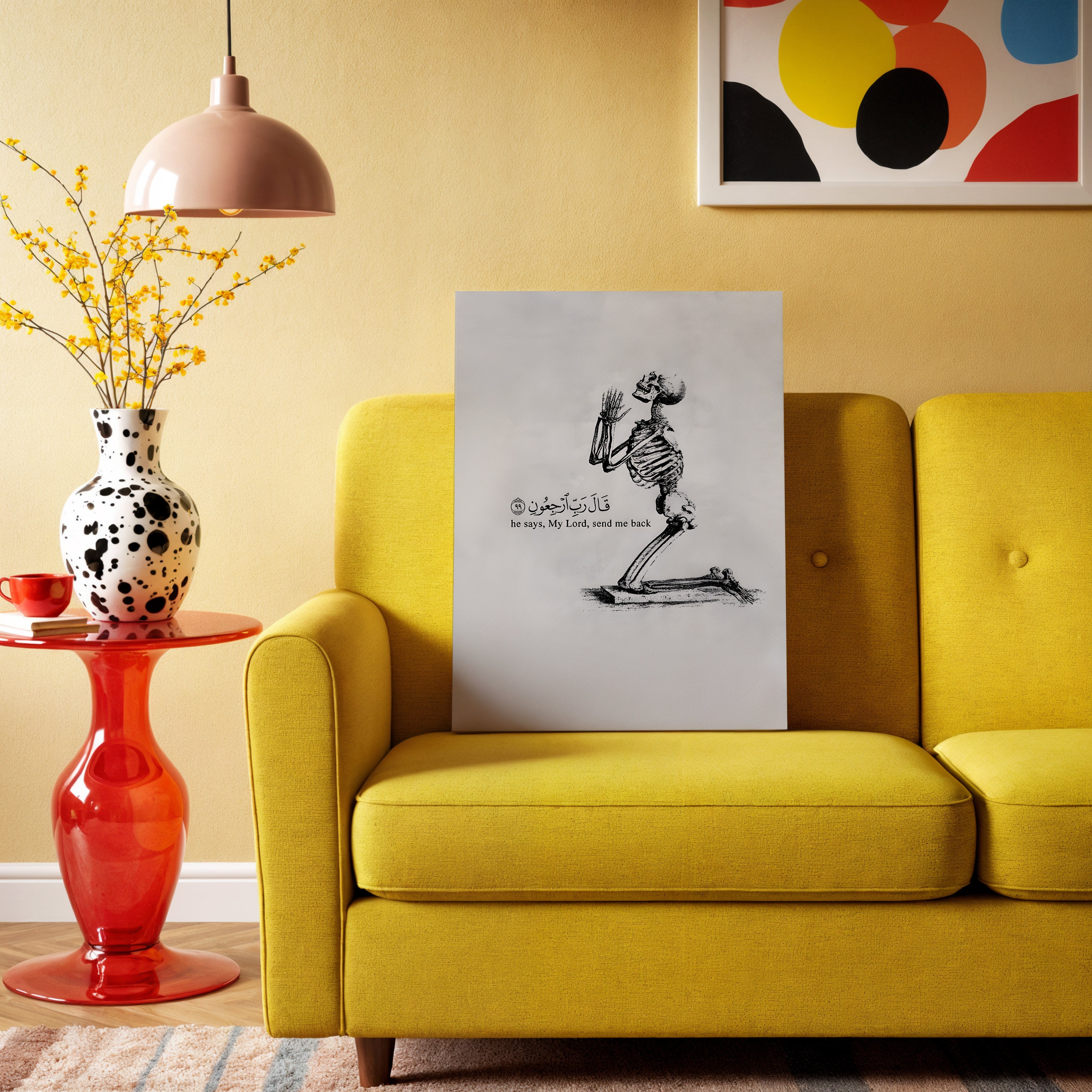 My Lord Send Me Back Art – Islamic Reminder Skeleton | 4K Ultra Wrap Frame Wall Art in Pakistan | IBRELIA™