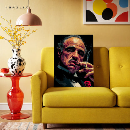 Godfather Portrait Wall Art – Don Vito Corleone Canvas Frame | Classic Mafia Icon Poster Pakistan | IBRELIA™ IBRELIA