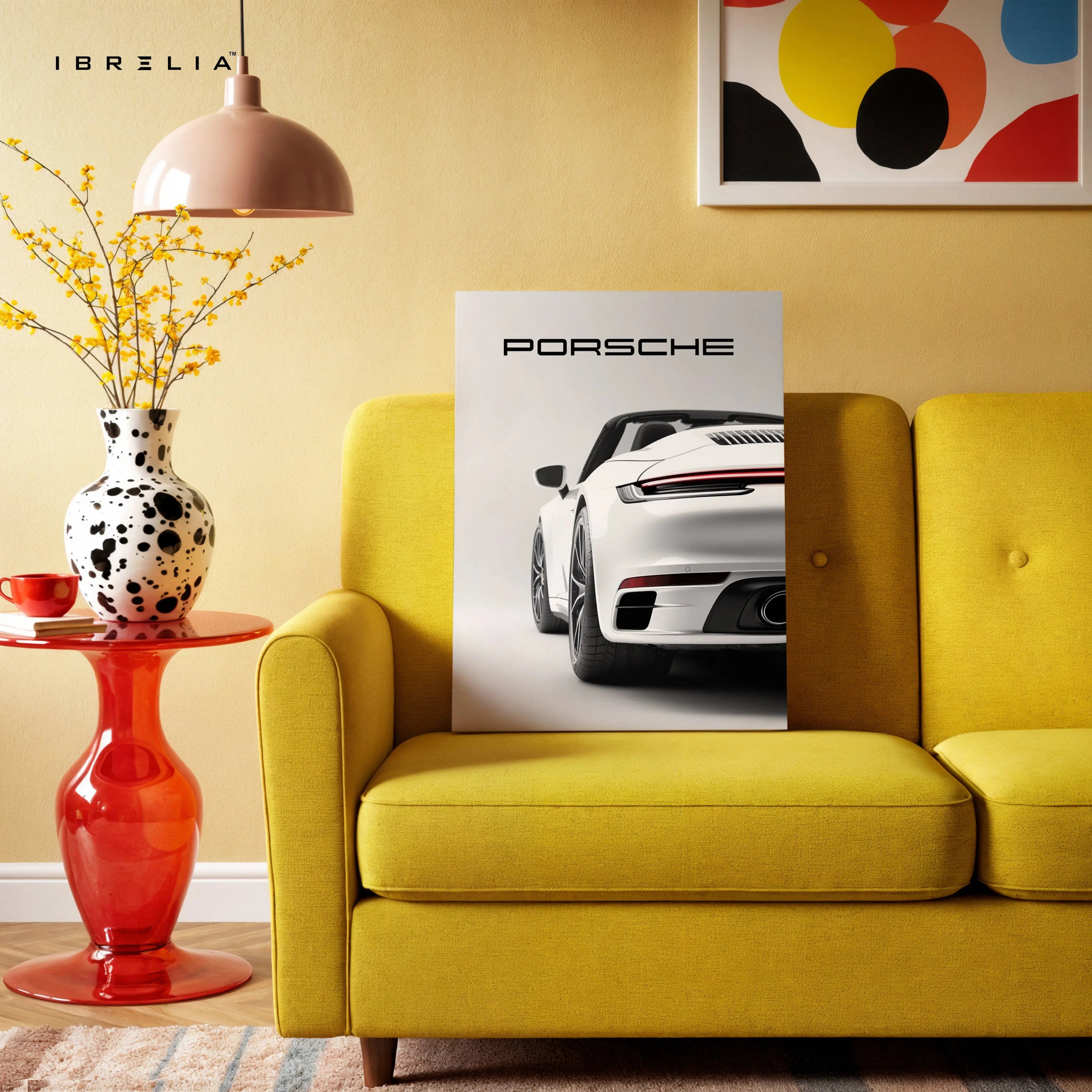 Porsche 911 Minimal Luxury Wall Art – Modern Sports Car Poster | 4K Ultra Wrap Frame Wall Art in Pakistan | IBRELIA™ IBRELIA