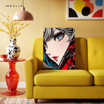 Anime Girl Portrait Wall Art – Aesthetic Anime Canvas Frame | Modern Anime Poster Pakistan | IBRELIA™ IBRELIA