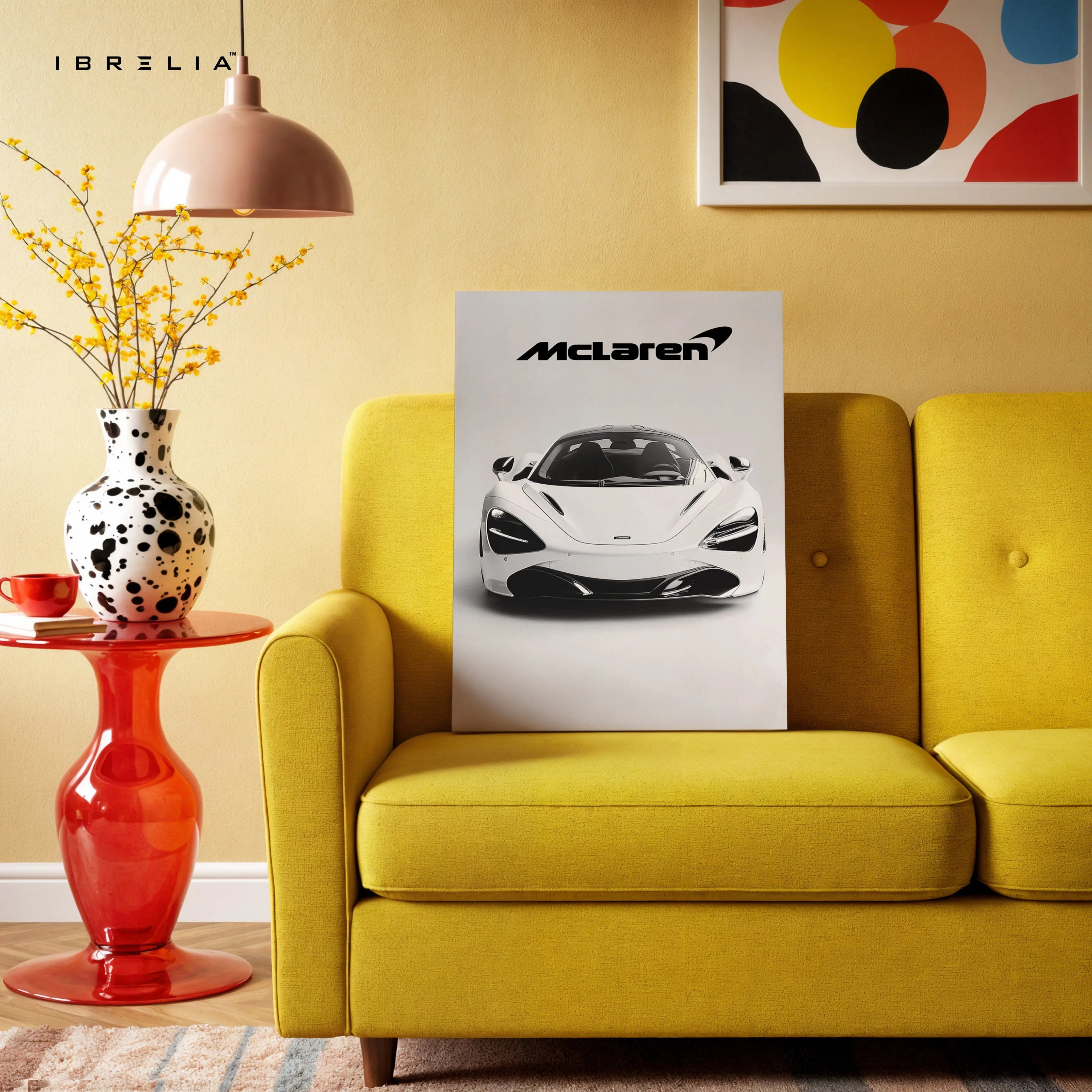McLaren Minimal Front View Wall Art – Luxury Supercar Poster | 4K Ultra Wrap Frame Wall Art in Pakistan | IBRELIA™ IBRELIA