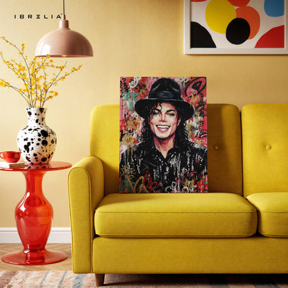 Pop Art Music Icon Wall Art – Graffiti Style Celebrity Canvas Frame | Urban Street Art Poster Pakistan | IBRELIA™ IBRELIA