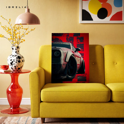 Dodge Challenger Hellcat Widebody Wall Art – Muscle Car Street Poster Canvas Frame | Aggressive Car Art Pakistan | IBRELIA™ IBRELIA
