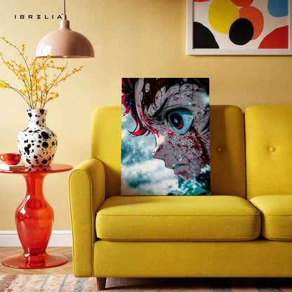 Anime Intense Eye Wall Art – Dark Aesthetic Manga Canvas Frame | Dramatic Character Poster Pakistan | IBRELIA™ IBRELIA