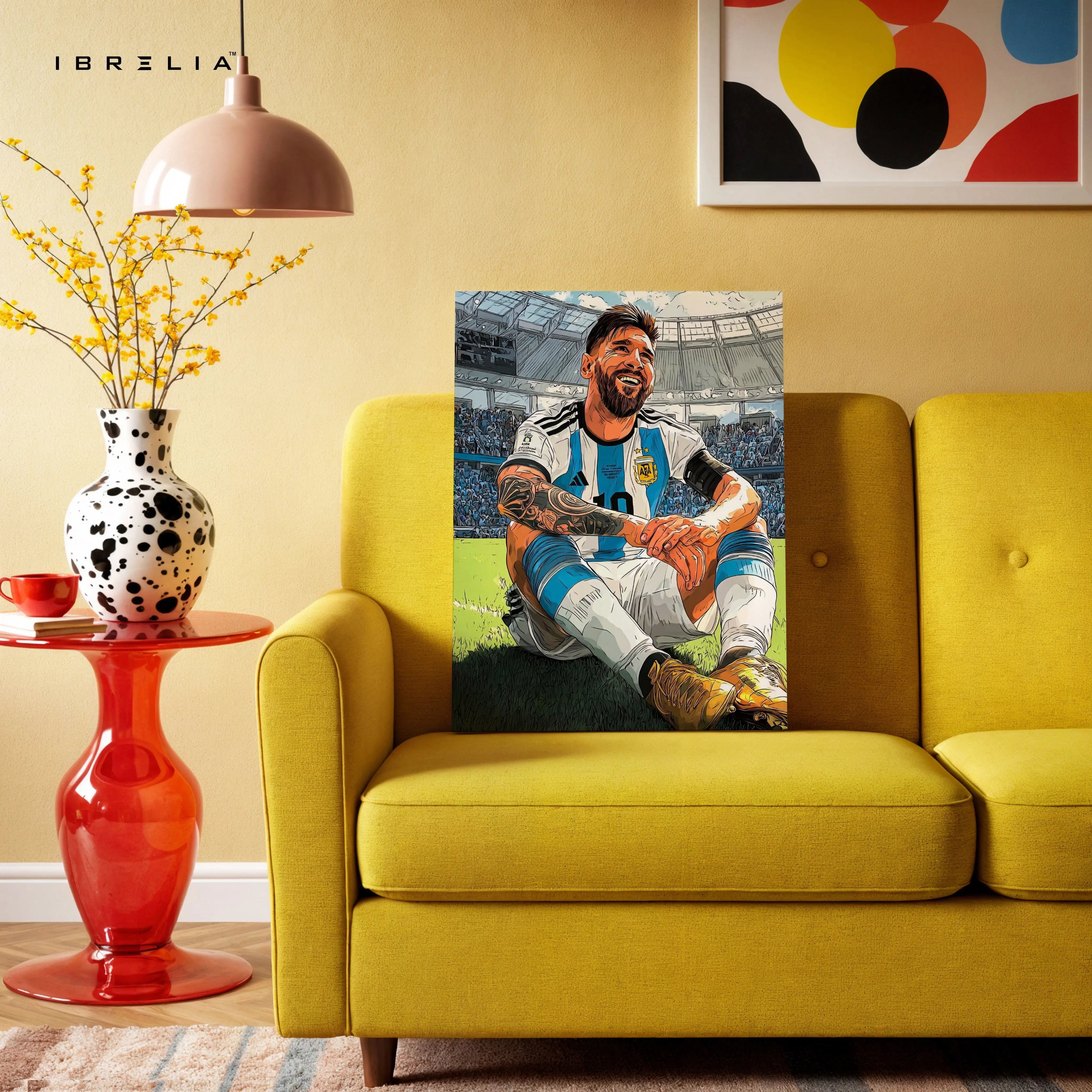 Lionel Messi Argentina Wall Art – World Champion Football Canvas Frame | Soccer Legend Poster Pakistan | IBRELIA™ IBRELIA
