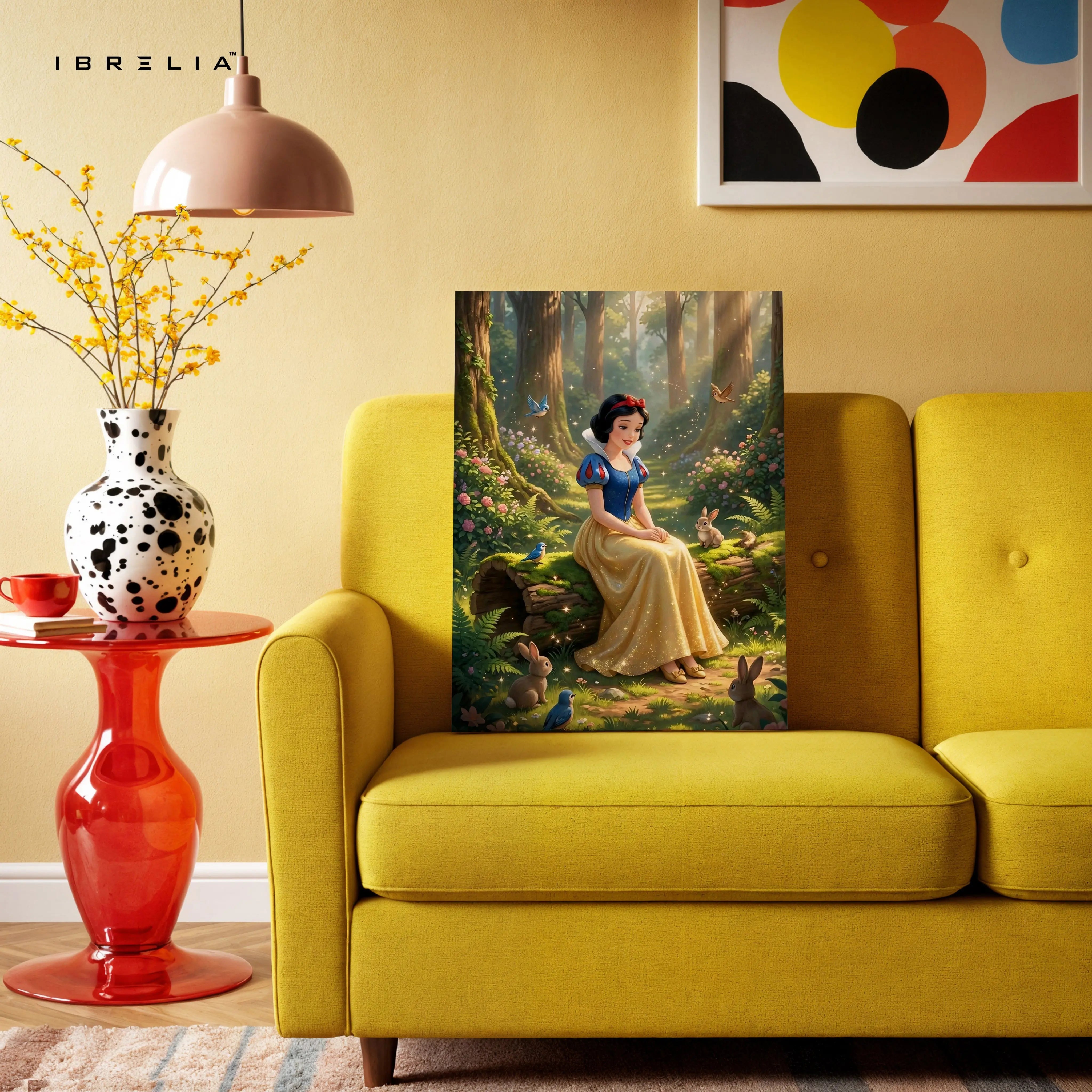 Snow White Enchanted Forest Wall Art – Fairy Tale Princess Canvas Frame | Magical Nature Decor Pakistan | IBRELIA™ IBRELIA