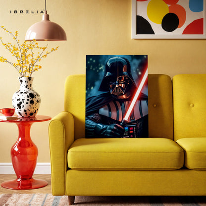 Dark Sith Warrior Wall Art – Futuristic Lightsaber Canvas Frame | Sci-Fi Villain Poster Pakistan | IBRELIA™ IBRELIA