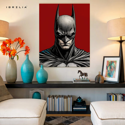 Batman Dark Portrait Wall Art – DC Superhero Canvas Frame | Batman Poster Pakistan | IBRELIA™ IBRELIA