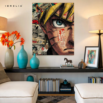 Naruto Manga Eye Wall Art – Anime Canvas Frame | Naruto Uzumaki Poster Pakistan | IBRELIA™ IBRELIA