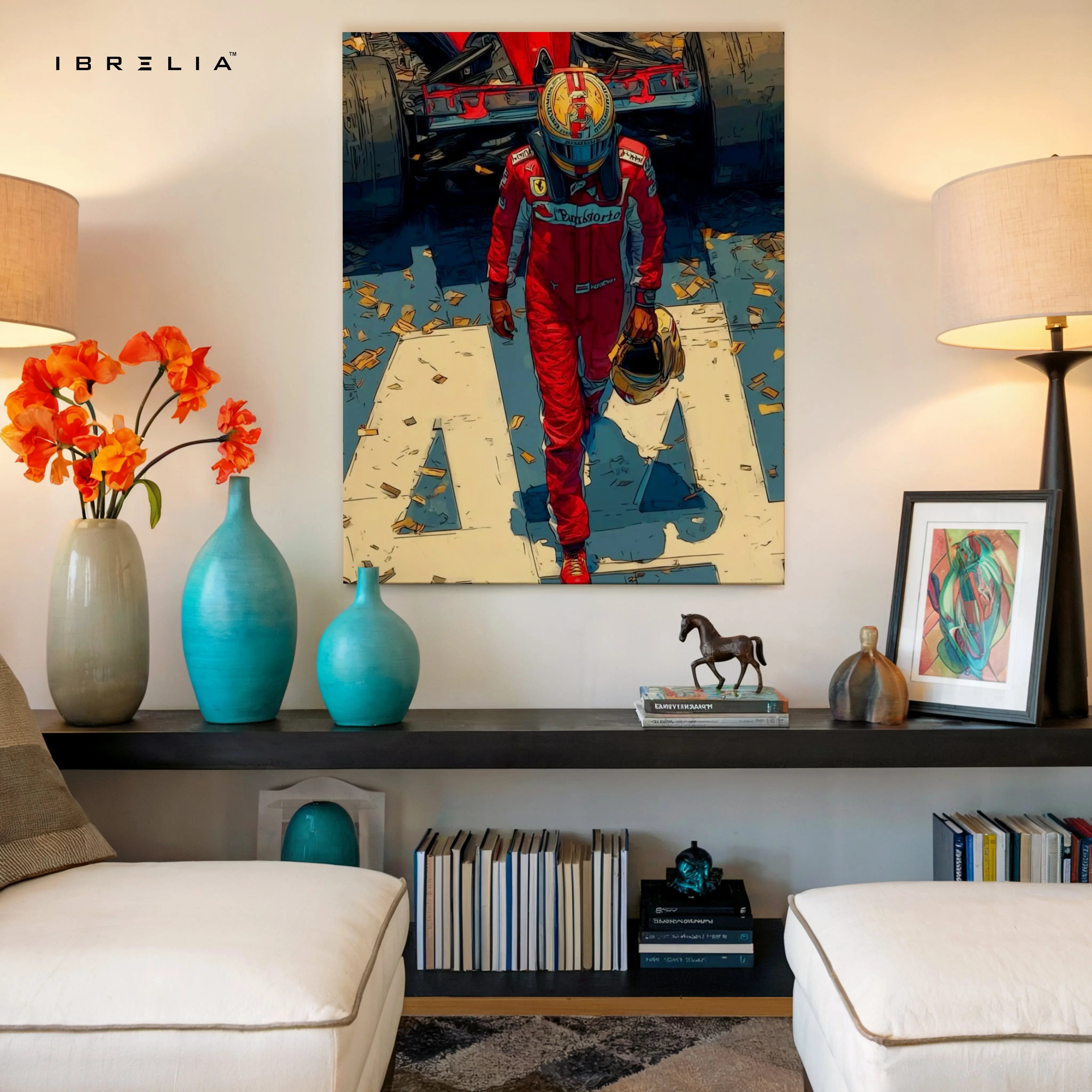 Ferrari F1 Victory Walk Wall Art – Motorsport Racing Canvas Frame | Formula 1 Champion Poster Pakistan | IBRELIA™ IBRELIA