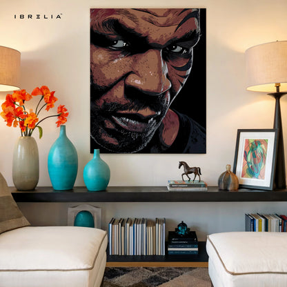 Mike Tyson Portrait Wall Art – Intense Boxing Legend Canvas Frame | Fighter Street Style Poster Pakistan | IBRELIA™ IBRELIA