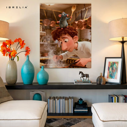 Ratatouille Chef Wall Art – Animated Movie Canvas Frame | Kitchen & Food Decor Pakistan | IBRELIA™ IBRELIA