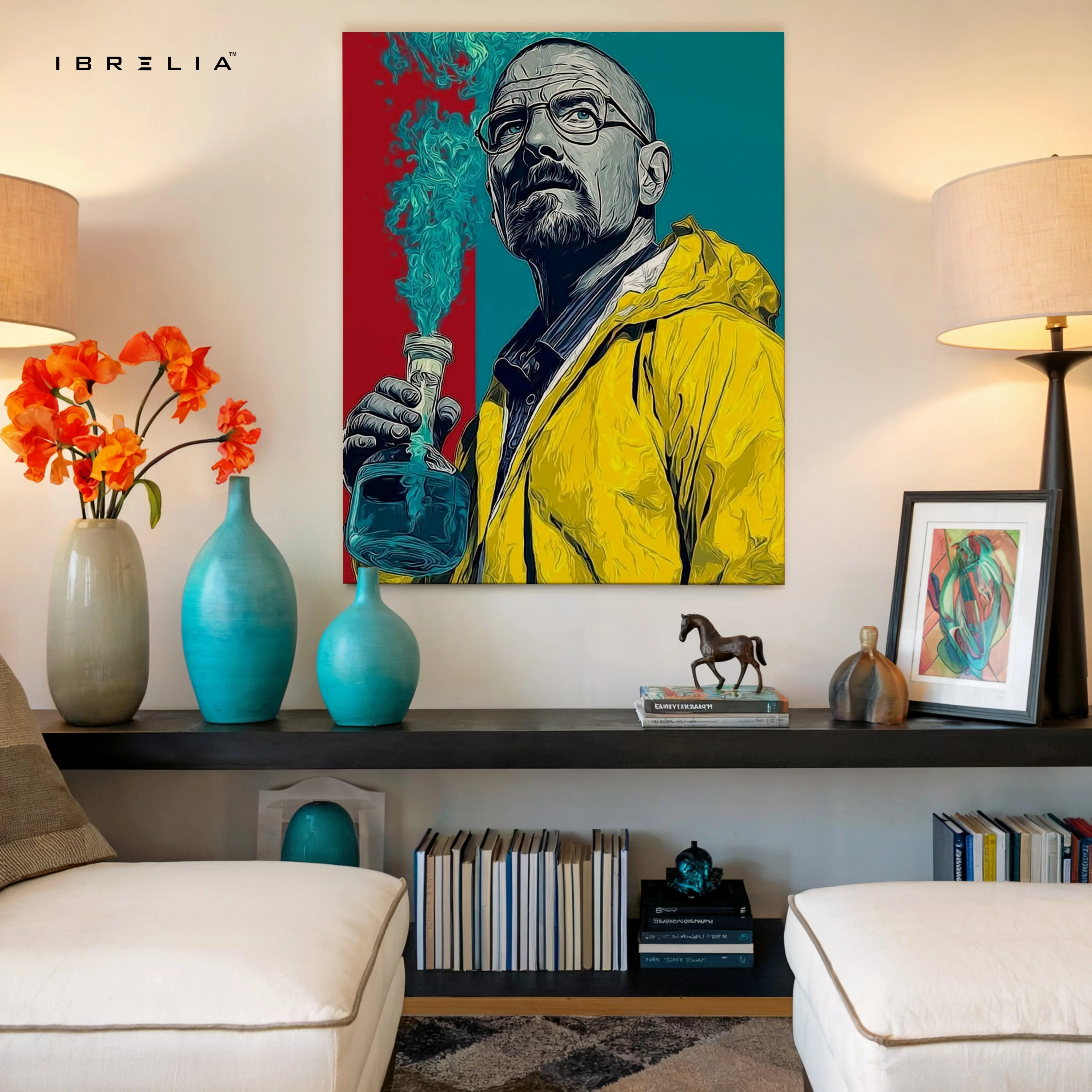 Heisenberg Breaking Bad Wall Art – Walter White Canvas Frame | TV Series Poster Pakistan | IBRELIA™ IBRELIA