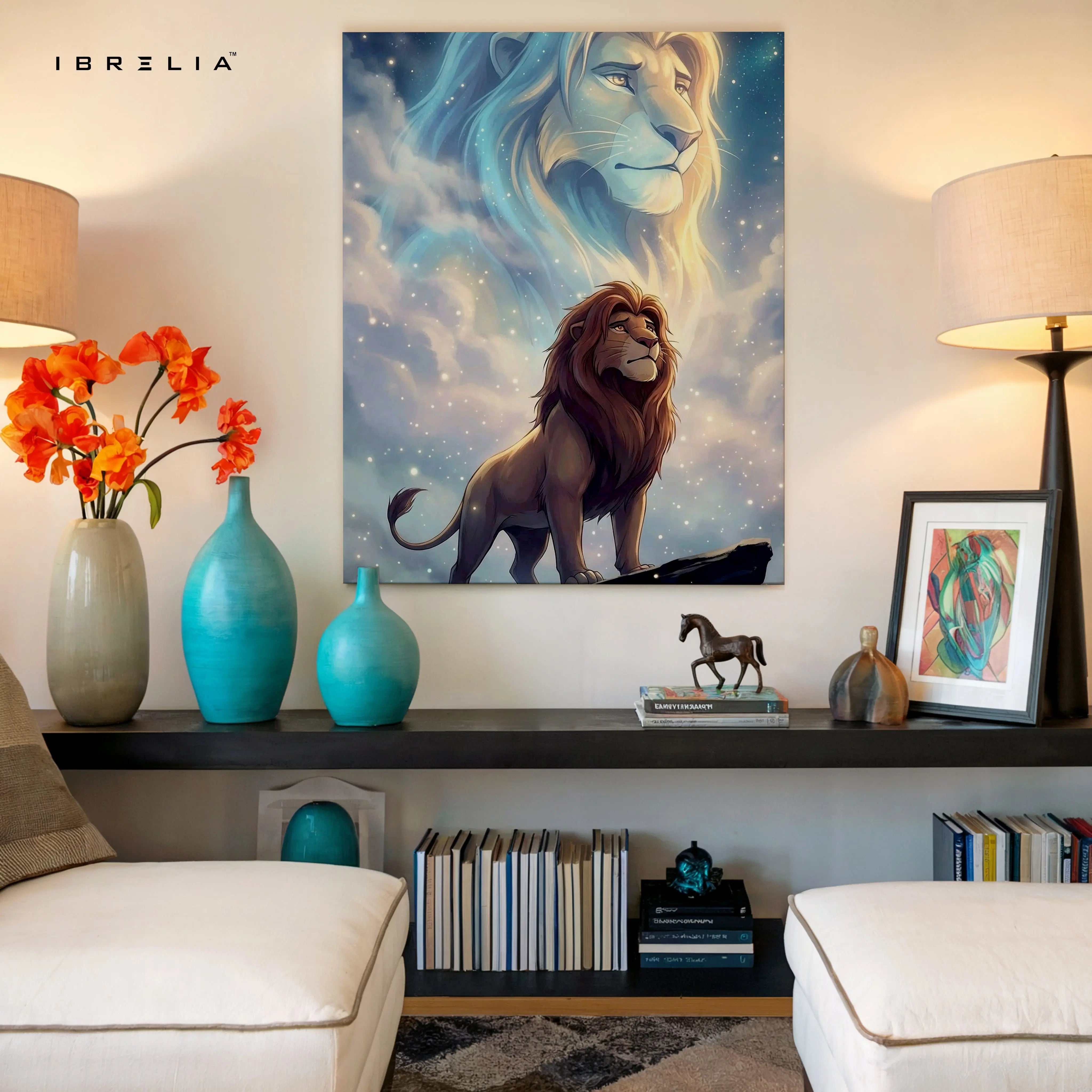 Majestic Lion Spirit Wall Art – King of Jungle Canvas Frame | Powerful Animal Decor Pakistan | IBRELIA™ IBRELIA