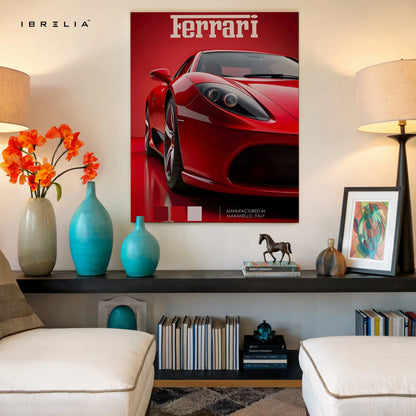 Ferrari Red Power Art – Luxury Supercar Front Detail Wall Art | 4K Ultra Wrap Frame Wall Art in Pakistan | IBRELIA™ IBRELIA