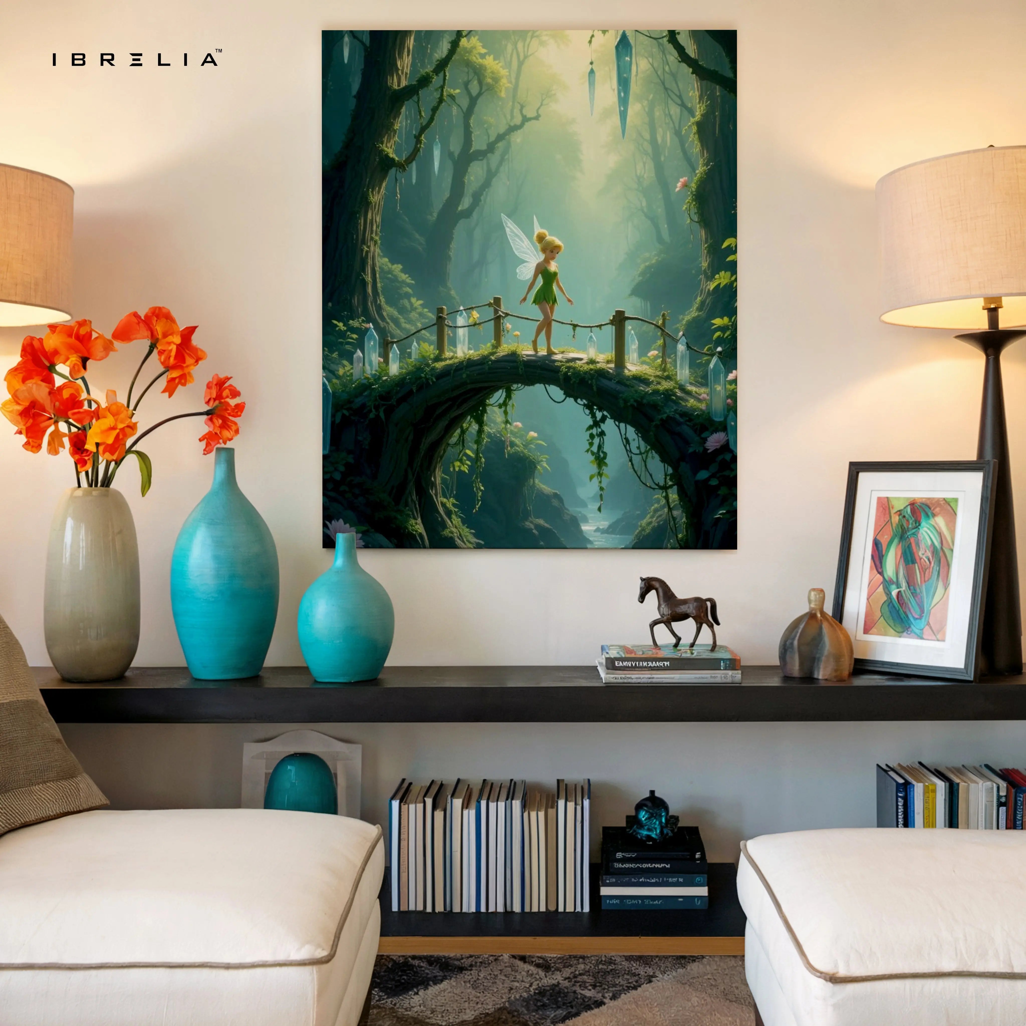 Enchanted Forest Fairy Wall Art – Magical Nature Fantasy Canvas Frame | Dreamy Aesthetic Decor Pakistan | IBRELIA™ IBRELIA