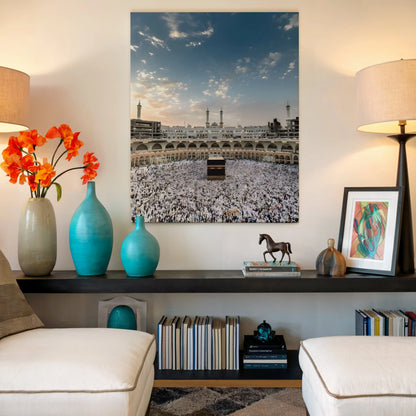 Kaaba Tawaf Serenity Art – Makkah Haram Sunset Wall Art | 4K Ultra Wrap Frame Wall Art in Pakistan | IBRELIA™ IBRELIA