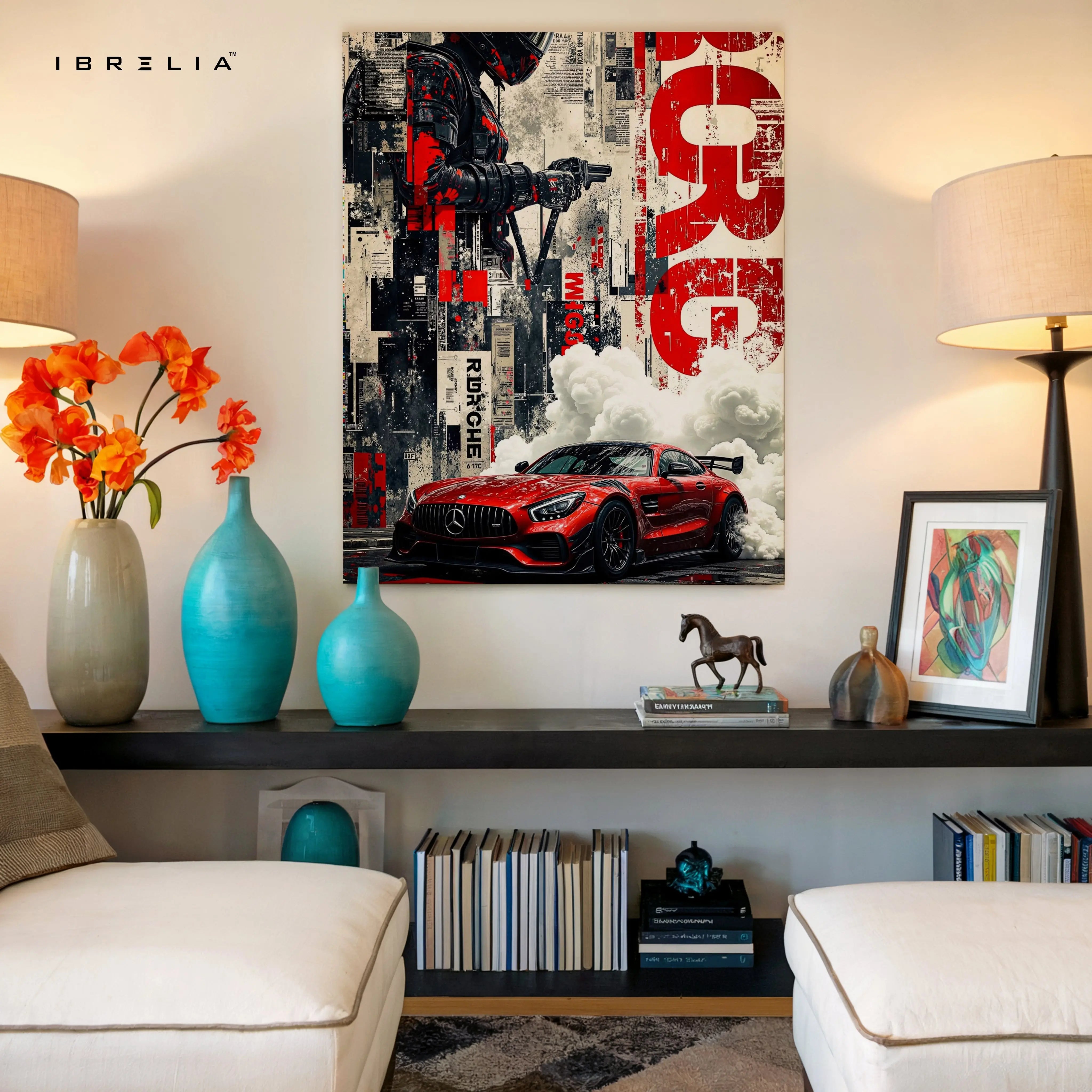 Mercedes AMG Rogue Driver Wall Art – Street Racing Canvas Frame Pakistan | Urban Performance Poster | IBRELIA™ IBRELIA