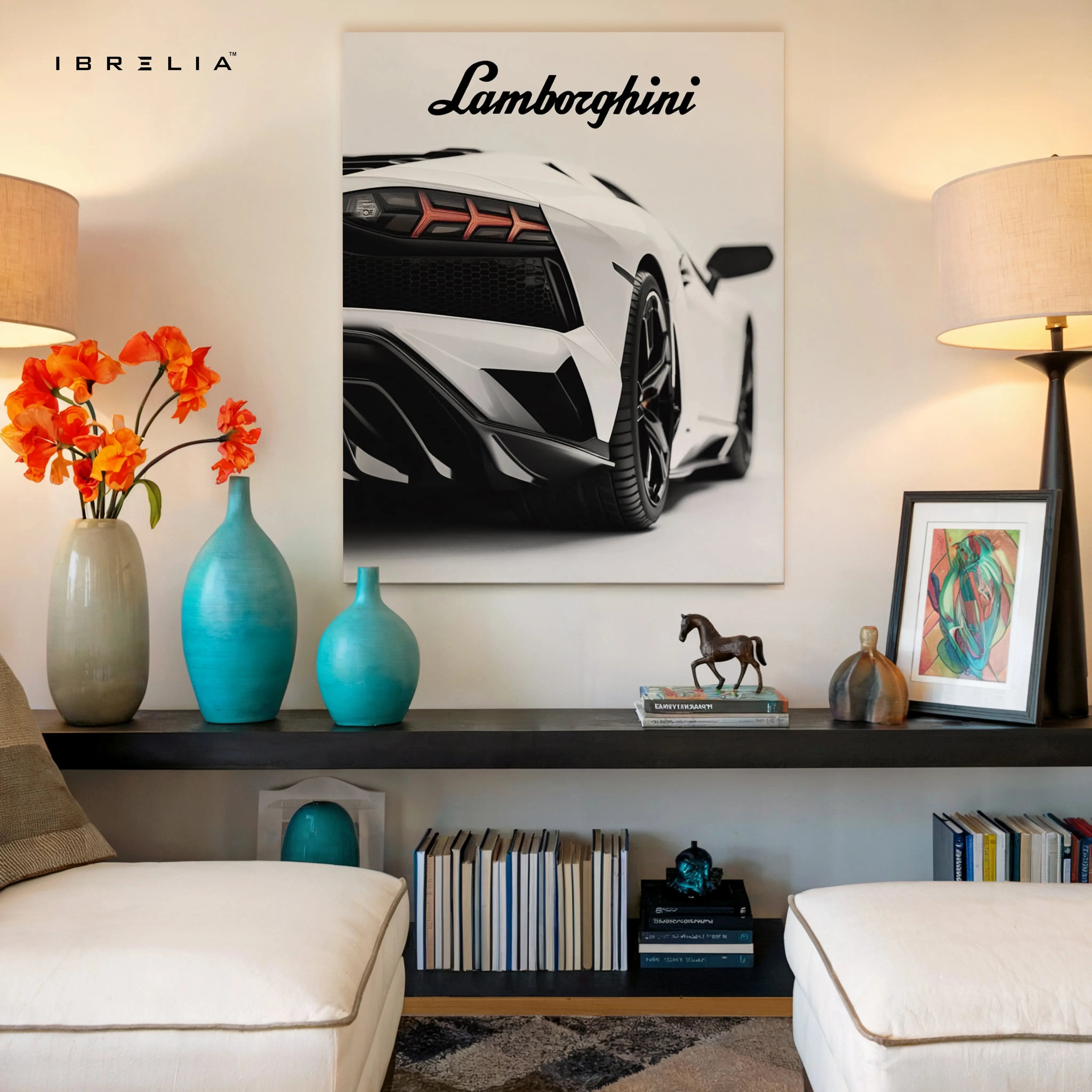 Lamborghini Rear Detail Wall Art – Luxury Supercar Poster | 4K Ultra Wrap Frame Wall Art in Pakistan | IBRELIA™ IBRELIA
