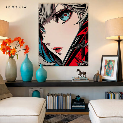 Anime Girl Portrait Wall Art – Aesthetic Anime Canvas Frame | Modern Anime Poster Pakistan | IBRELIA™ IBRELIA