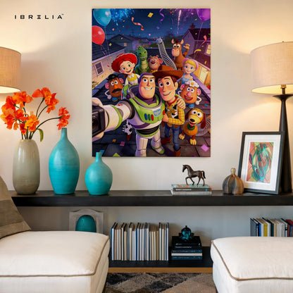 Toy Story Celebration Wall Art – Animated Characters Canvas Frame | Fun Kids Room Decor Pakistan | IBRELIA™ IBRELIA