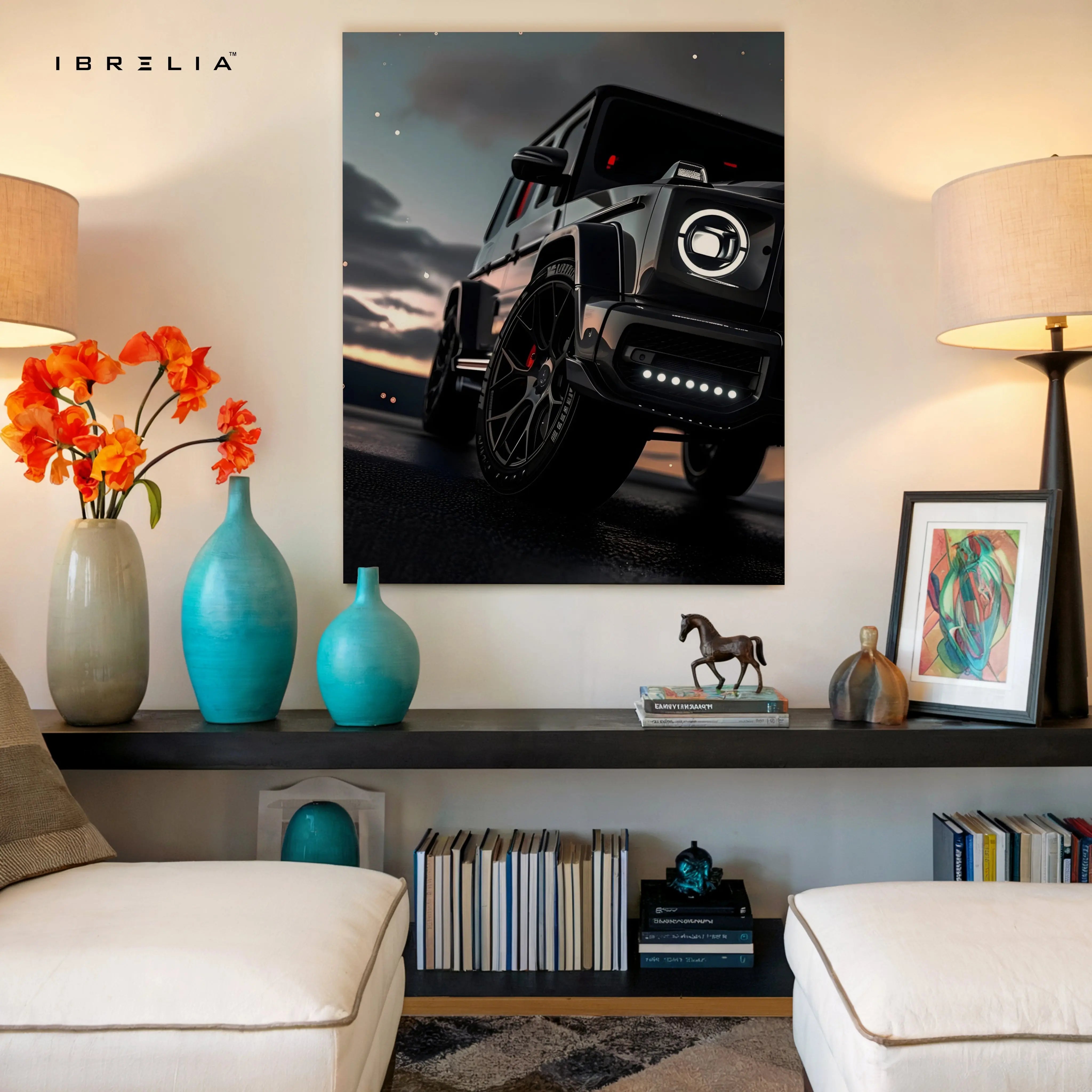 Mercedes G Wagon Night Drive Wall Art – Luxury SUV Aesthetic Canvas Frame | G-Class Poster Pakistan | IBRELIA™ IBRELIA