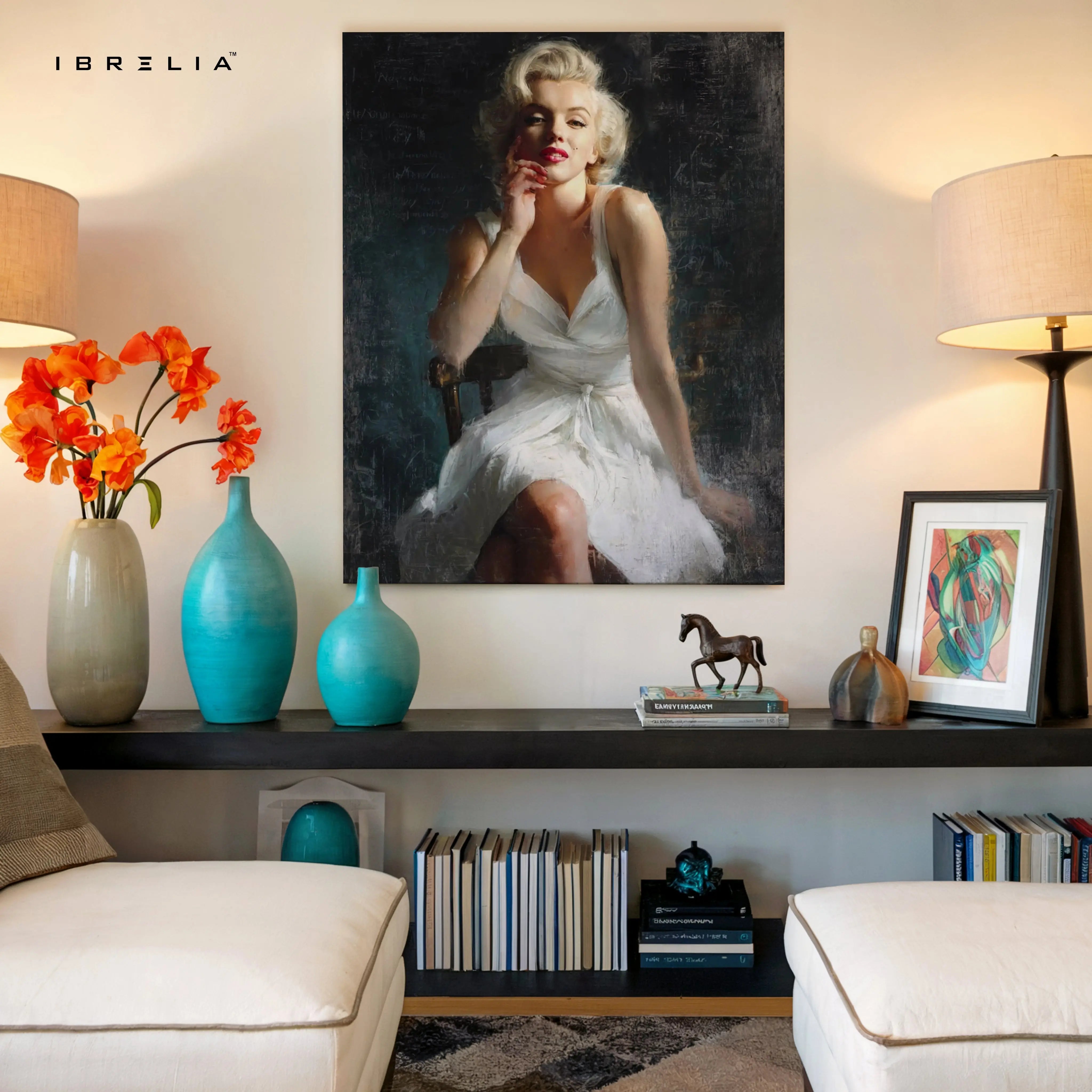 Vintage Glam Icon Art – Classic Hollywood Woman Portrait Wall Art | 4K Ultra Wrap Frame Wall Art in Pakistan | IBRELIA™ IBRELIA