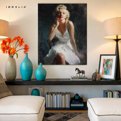 Vintage Glam Icon Art – Classic Hollywood Woman Portrait Wall Art | 4K Ultra Wrap Frame Wall Art in Pakistan | IBRELIA™ IBRELIA