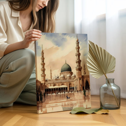 Masjid e Nabawi Courtyard Art – Madinah Serenity | 4K Ultra Wrap Frame Wall Art in Pakistan | IBRELIA™
