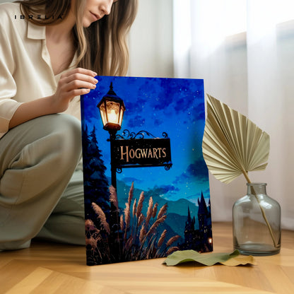 Hogwarts Night Wall Art – Magical Harry Potter Inspired Canvas Frame | Fantasy Castle Poster Pakistan | IBRELIA™ IBRELIA