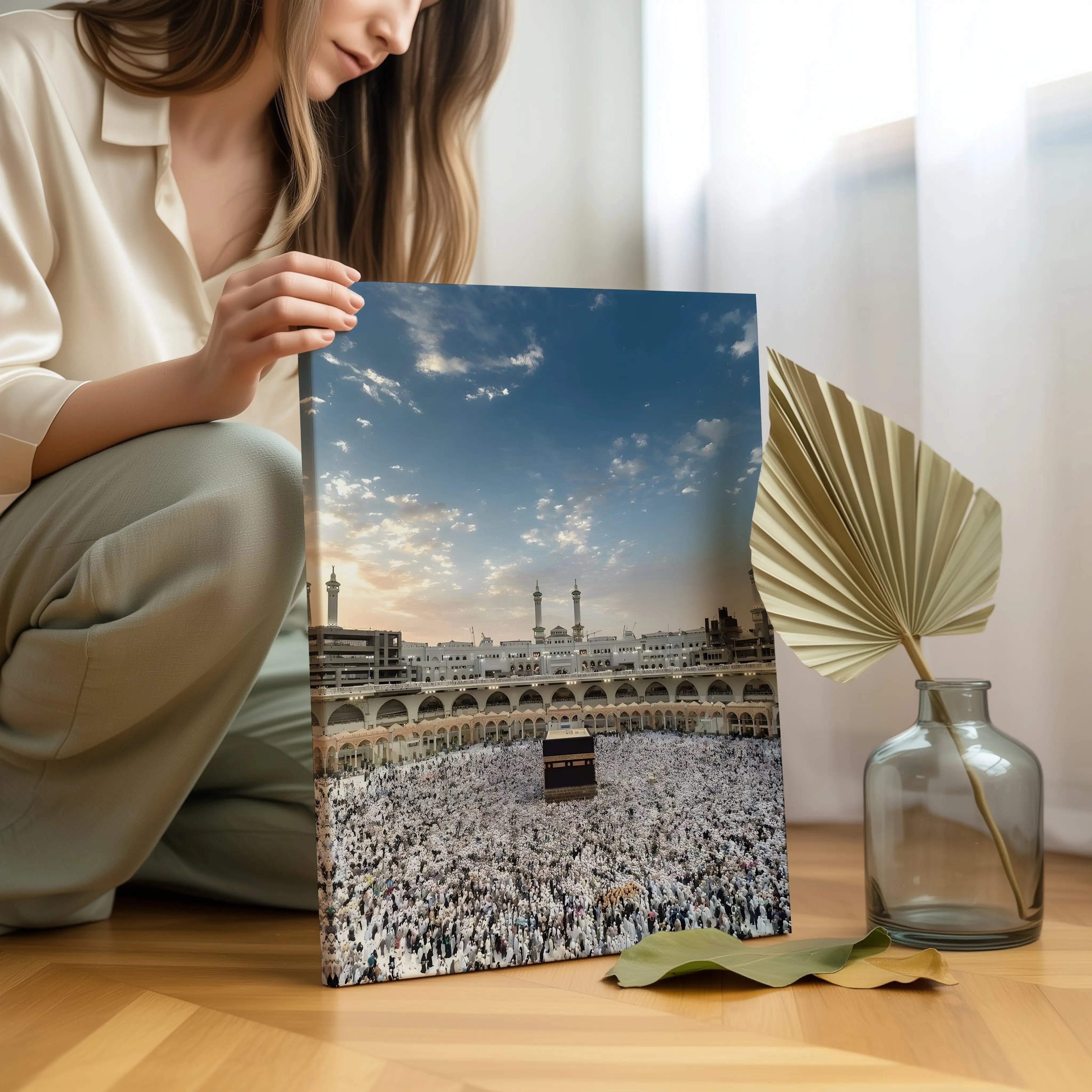 Kaaba Tawaf Serenity Art – Makkah Haram Sunset Wall Art | 4K Ultra Wrap Frame Wall Art in Pakistan | IBRELIA™ IBRELIA