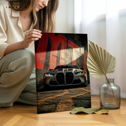 BMW M4 Street Performance Wall Art – Aggressive Front View Canvas Frame | Sports Car Poster Pakistan | IBRELIA™ IBRELIA