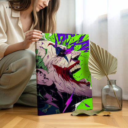 Joker Chaos Explosion Wall Art – Dark Comic Villain Canvas Frame | Joker Rage Poster Pakistan | IBRELIA™ IBRELIA