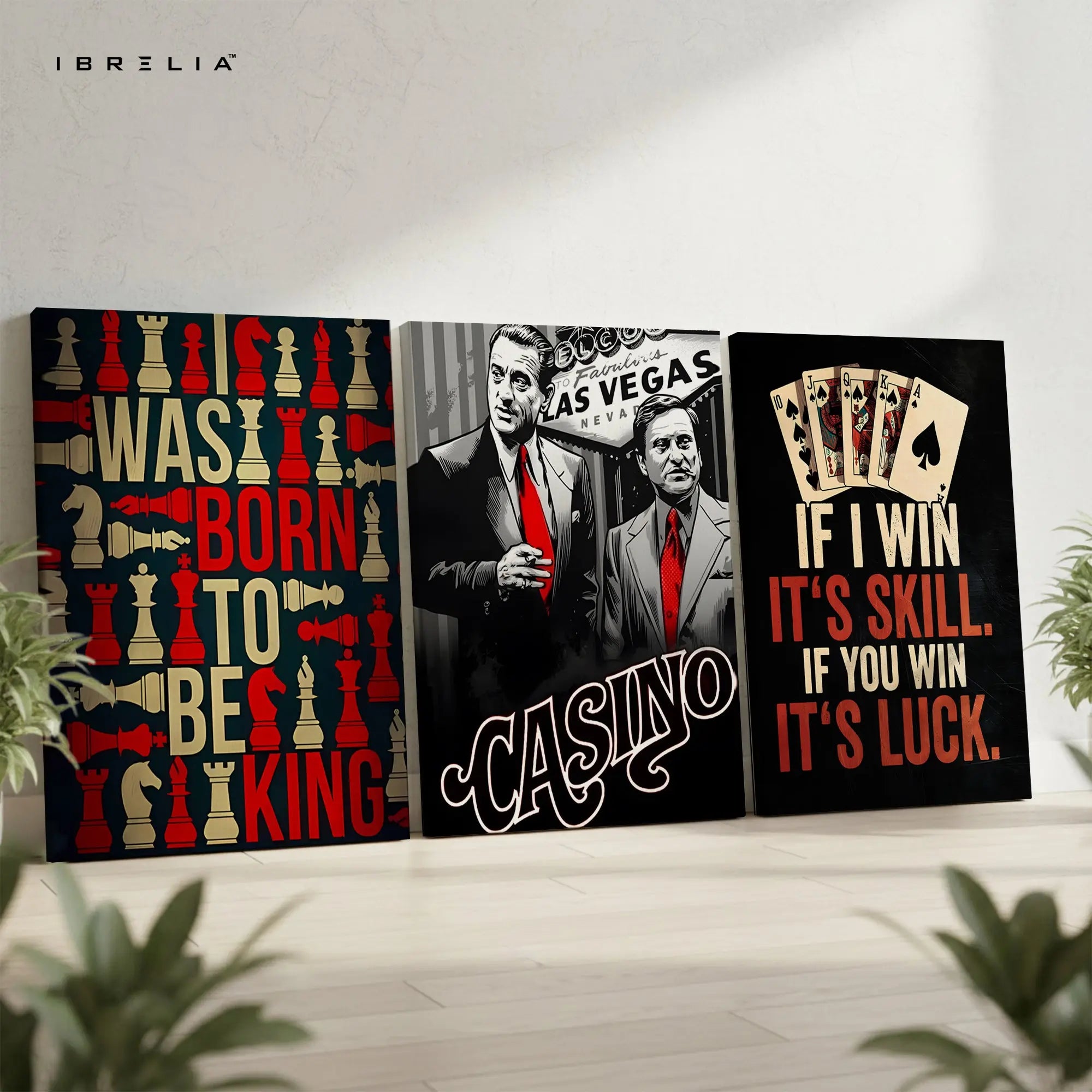 Casino Kings 3 Panel Poker & Strategy 4K Ultra HD Wall Art in Pakistan | IBRELIA™ IBRELIA