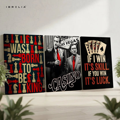 Casino Kings 3 Panel Poker & Strategy 4K Ultra HD Wall Art in Pakistan | IBRELIA™ IBRELIA