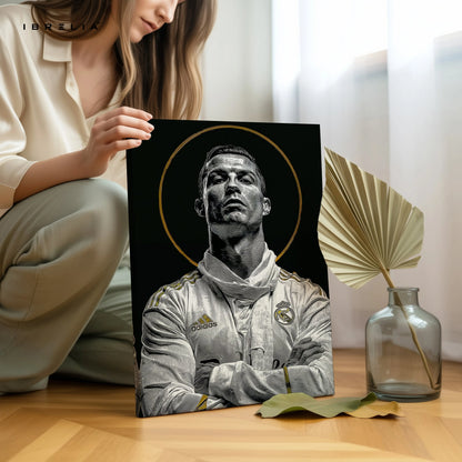 Cristiano Ronaldo Royal Portrait Wall Art – CR7 Luxury Canvas Frame | Real Madrid Ronaldo Poster Pakistan | IBRELIA™ IBRELIA