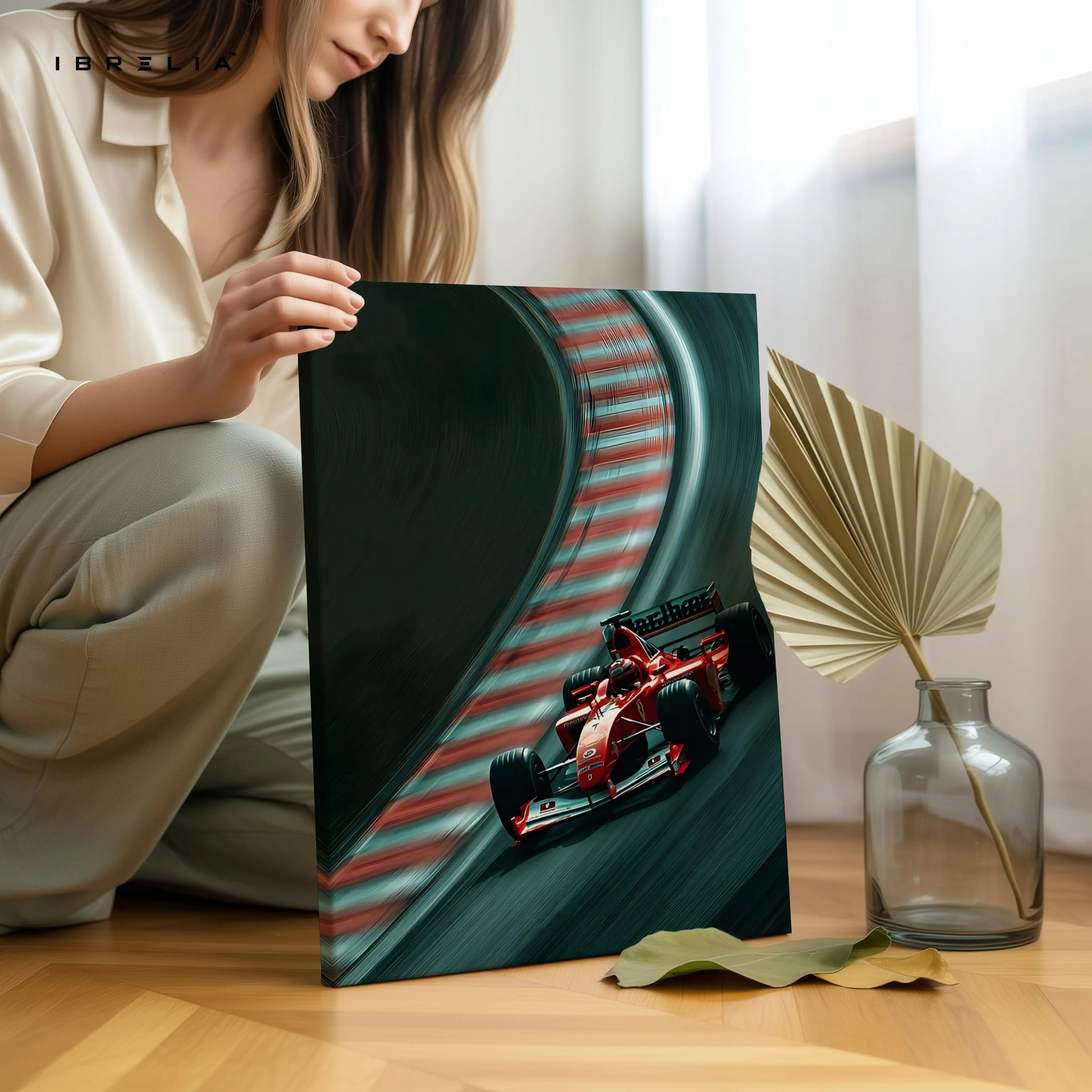 Ferrari F1 Cornering Speed Wall Art – High Velocity Track Canvas Frame Pakistan | Formula Racing Poster | IBRELIA™ IBRELIA