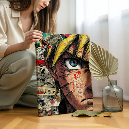 Naruto Manga Eye Wall Art – Anime Canvas Frame | Naruto Uzumaki Poster Pakistan | IBRELIA™ IBRELIA