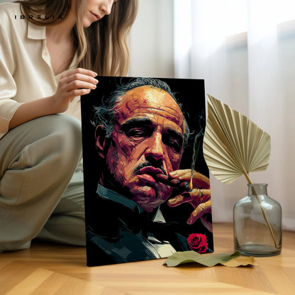 Godfather Portrait Wall Art – Don Vito Corleone Canvas Frame | Classic Mafia Icon Poster Pakistan | IBRELIA™ IBRELIA
