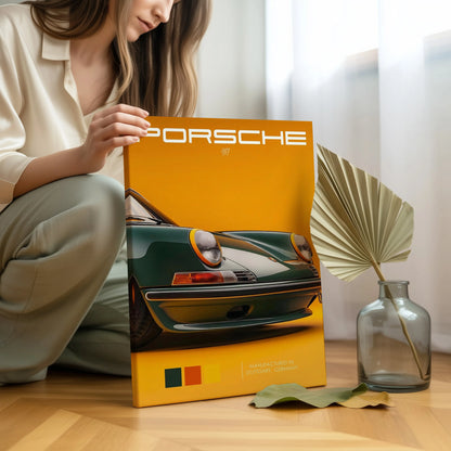 Porsche 911 Vintage Front Detail Wall Art – Retro Luxury Car Poster | 4K Ultra Wrap Frame Wall Art in Pakistan | IBRELIA™ IBRELIA