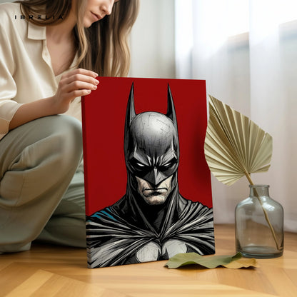 Batman Dark Portrait Wall Art – DC Superhero Canvas Frame | Batman Poster Pakistan | IBRELIA™ IBRELIA