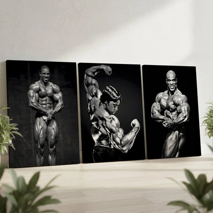 Bodybuilding Legends Power 3 Panel 4K Ultra HD Wall Art in Pakistan | IBRELIA™ IBRELIA